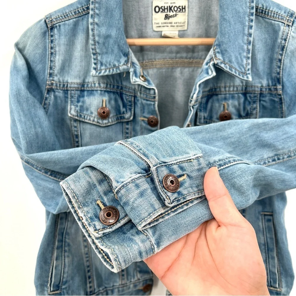 OSH KOSH B'GOSH Kid's Blue Denim Jean Jacket Size 10-12